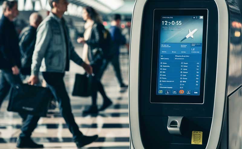 airport self-service kiosk machine