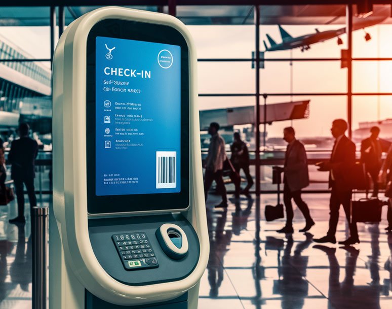 self-service airport kiosk