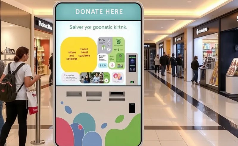 self-service charity kiosk machine