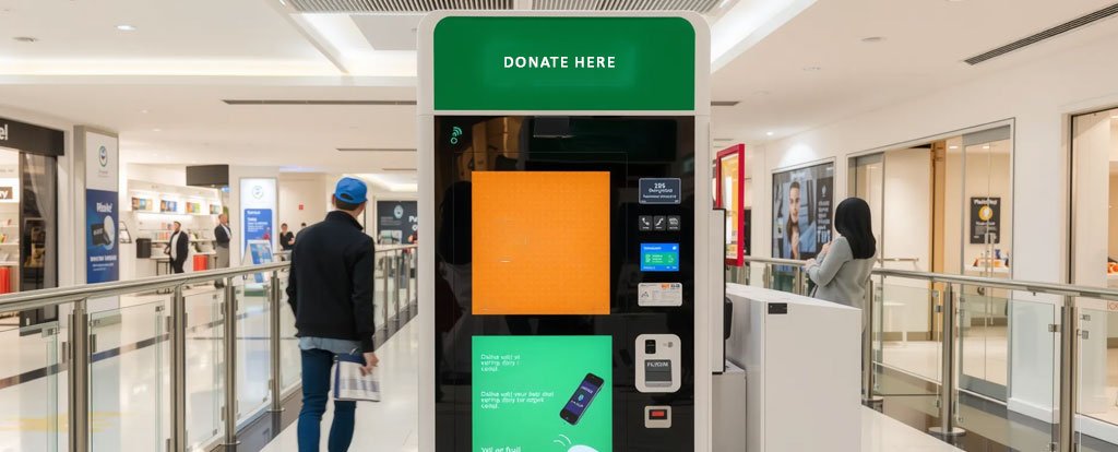 self-service charity kiosk