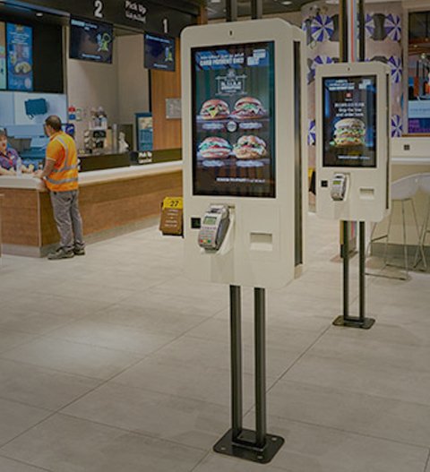 in store restaurant self ordering kiosk